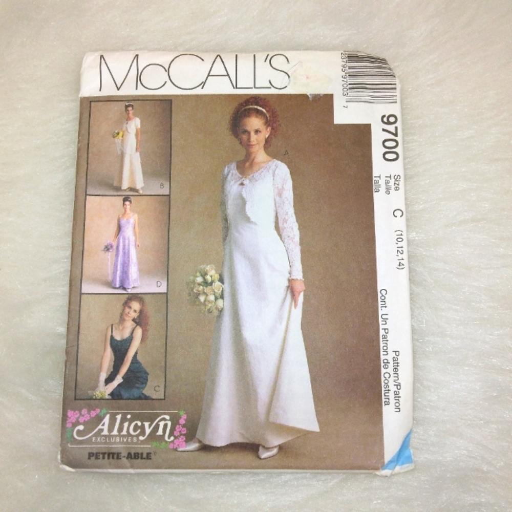 McCall's 9700 Bride Bridesmaid Dress Size 10-12-14 with jacket bridal wedding